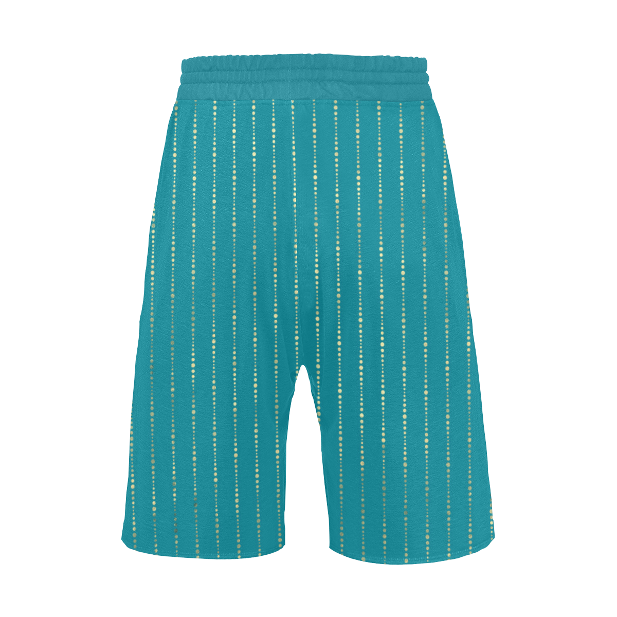 Marcelo golden stripes on teal Men's All Over Print Casual Shorts (Model L23)