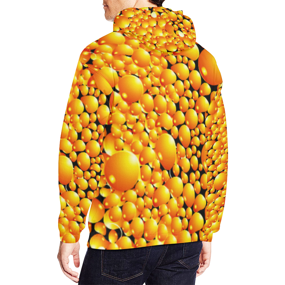 yellow bubble All Over Print Hoodie for Men/Large Size (USA Size) (Model H13)