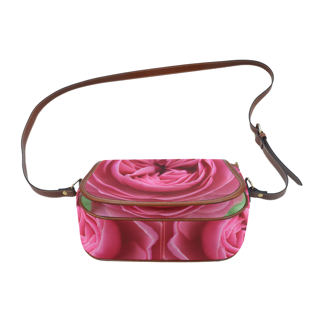 Rose Fleur Macro Saddle Bag/Small (Model 1649) Full Customization