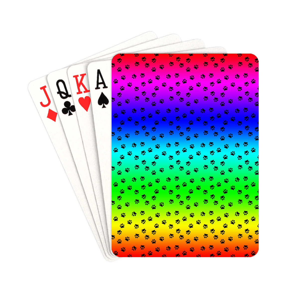 rainbow with black paws Playing Cards 2.5"x3.5"