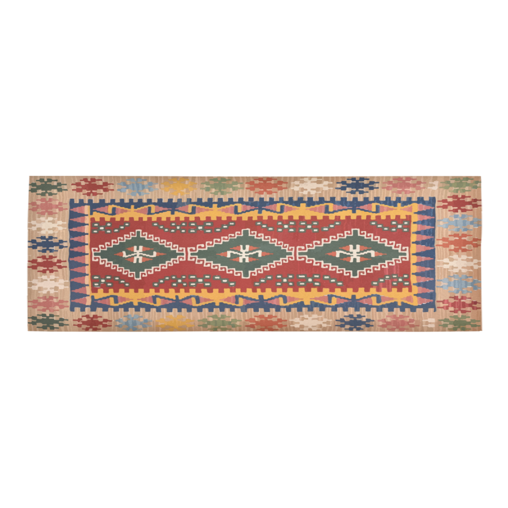 Multicoloured ethnic 10x3'3 Area rug Area Rug 9'6''x3'3''