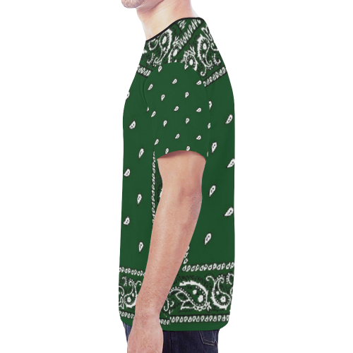 KERCHIEF PATTERN GREEN New All Over Print T-shirt for Men (Model T45)