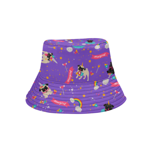 Pug Unicorn Bucket Hat All Over Print Bucket Hat