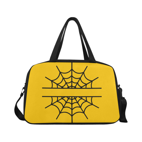 Spiderweb Yellow Fitness Handbag (Model 1671)