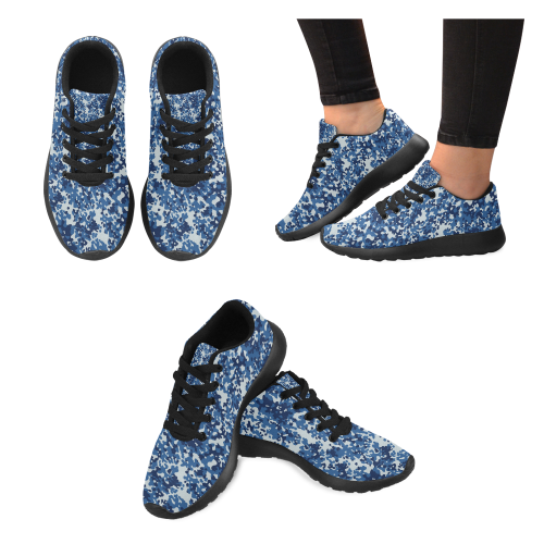 Digital Blue Camouflage Men's Running Shoes/Large Size (Model 020)