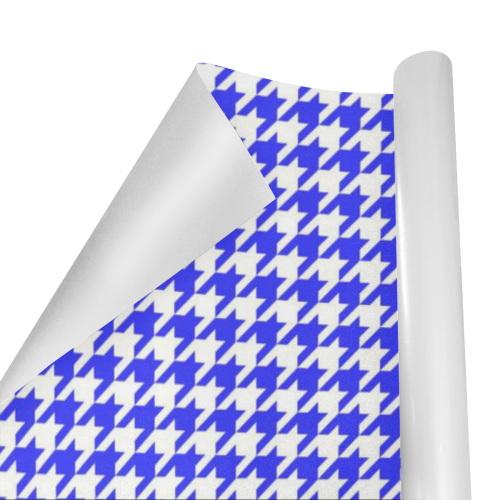 Friendly Houndstooth Pattern,blue by FeelGood Gift Wrapping Paper 58"x 23" (3 Rolls)