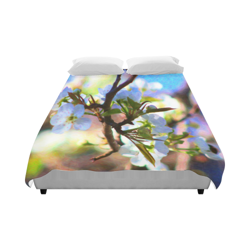 Pear Tree Blossoms Duvet Cover 86"x70" ( All-over-print)