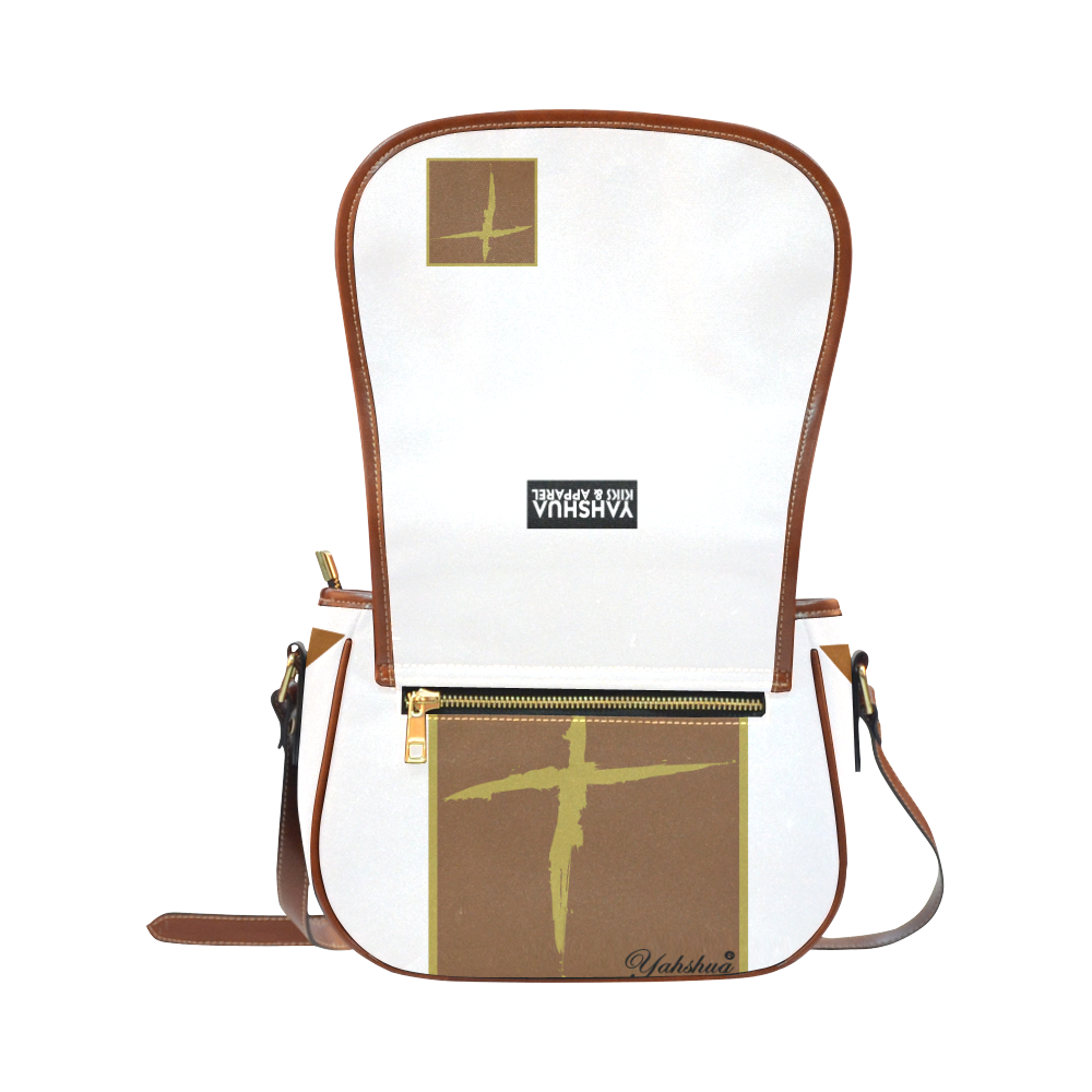 Yah Gold Label White Saddle Bag/Large (Model 1649)