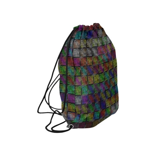 Ripped SpaceTime Stripes Collection Large Drawstring Bag Model 1604 (Twin Sides)  16.5"(W) * 19.3"(H)