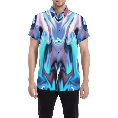 catch the waves smoky haze by FlipStylez Designs Men's All Over Print Short Sleeve Shirt (Model T53)