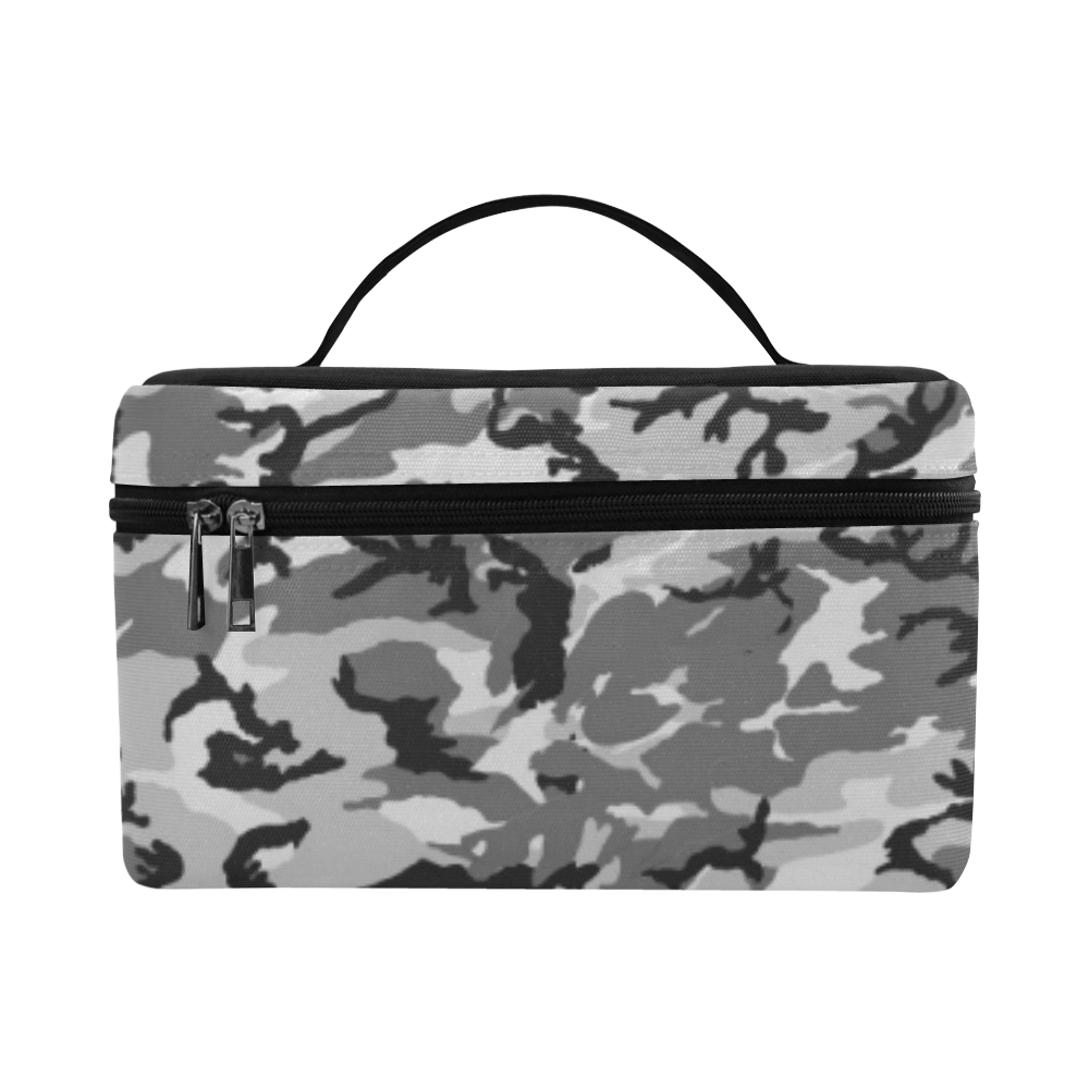 Woodland Urban City Black/Gray Camouflage Cosmetic Bag/Large (Model 1658)
