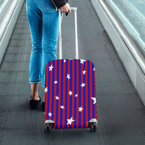 Stars with Blue and Red Stripes Luggage Cover/Small 18"-21"