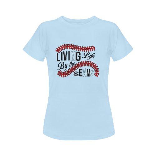By the Seams_Light blue Womens Tee Women's Classic T-Shirt (Model T17）
