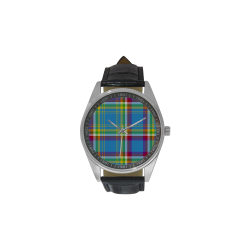 Yukon Tartan Men's Casual Leather Strap Watch(Model 211)