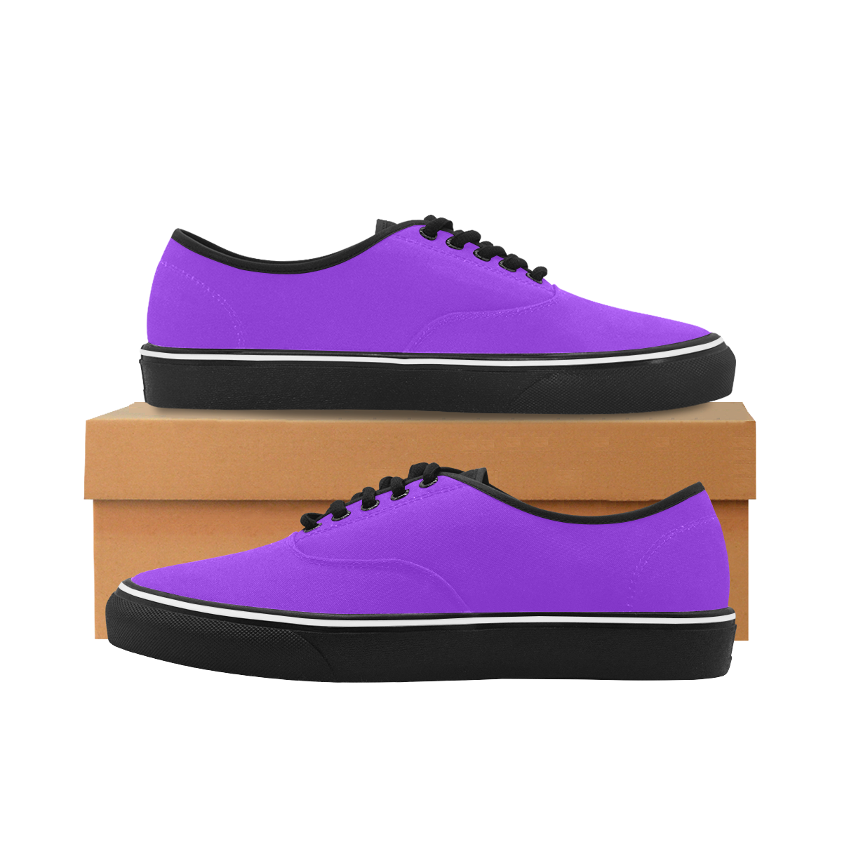 color blue violet Classic Men's Canvas Low Top Shoes/Large (Model E001-4)