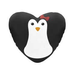Penguin Kawaii Style Girl Heart-Shaped Pillow (Two Sides)