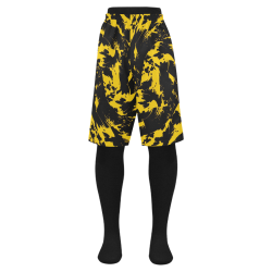 Black and Yellow Paint Splatter Men's Swim Trunk (Model L21)