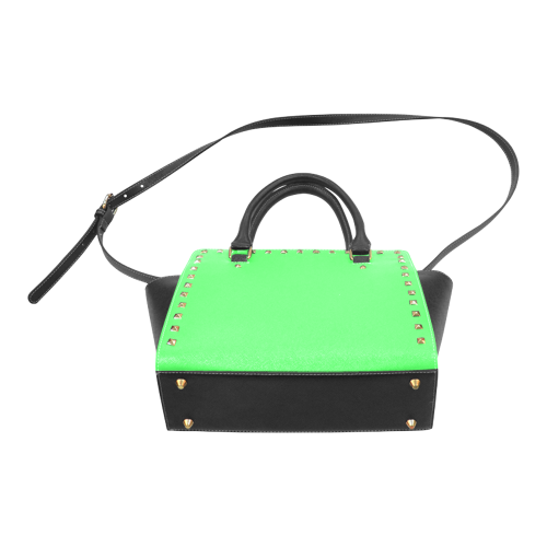 brightneongreen Rivet Shoulder Handbag (Model 1645)