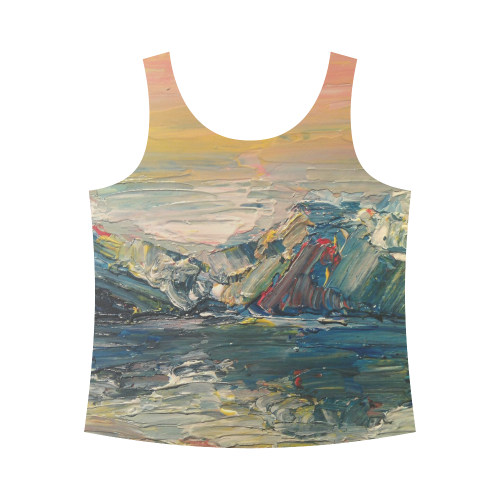 Mountains painting All Over Print Tank Top for Women (Model T43)