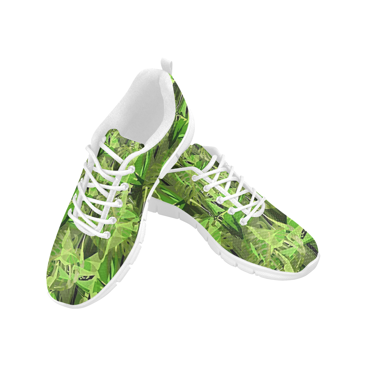 Tropical Jungle Leaves Camouflage Men's Breathable Running Shoes (Model 055)