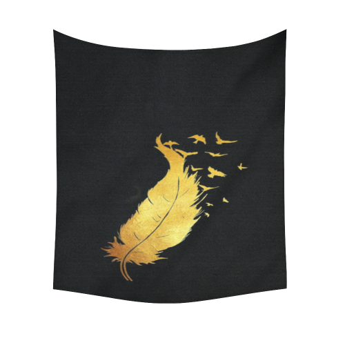 leafy birds Cotton Linen Wall Tapestry 51"x 60"