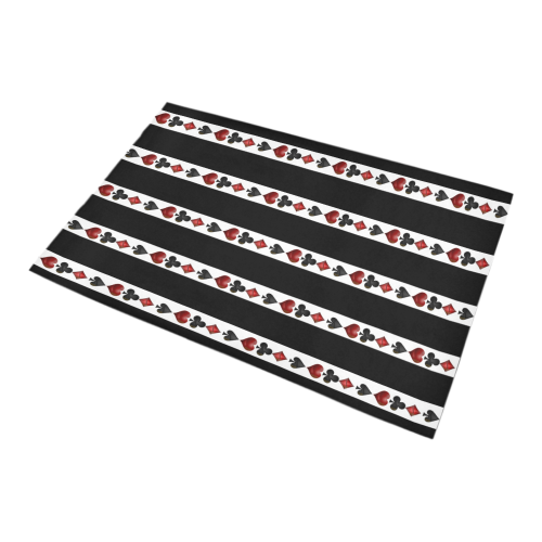Playing Card Symbols Stripes Bath Rug 20''x 32''