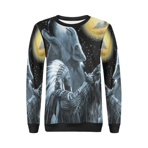 Embrace The Wolf Spirit All Over Print Crewneck Sweatshirt for Women (Model H18)