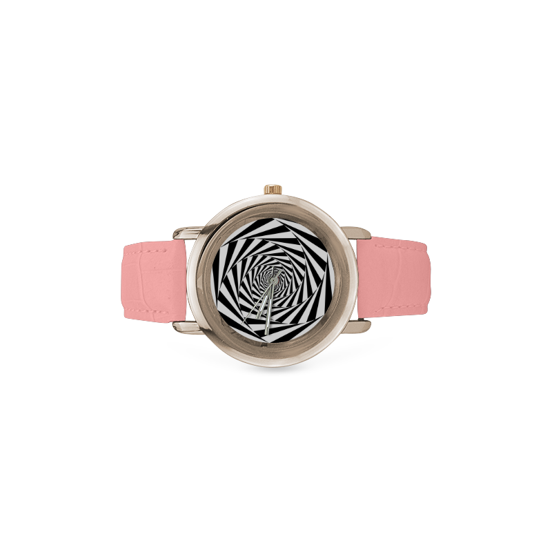 Spiral Women's Rose Gold Leather Strap Watch(Model 201)