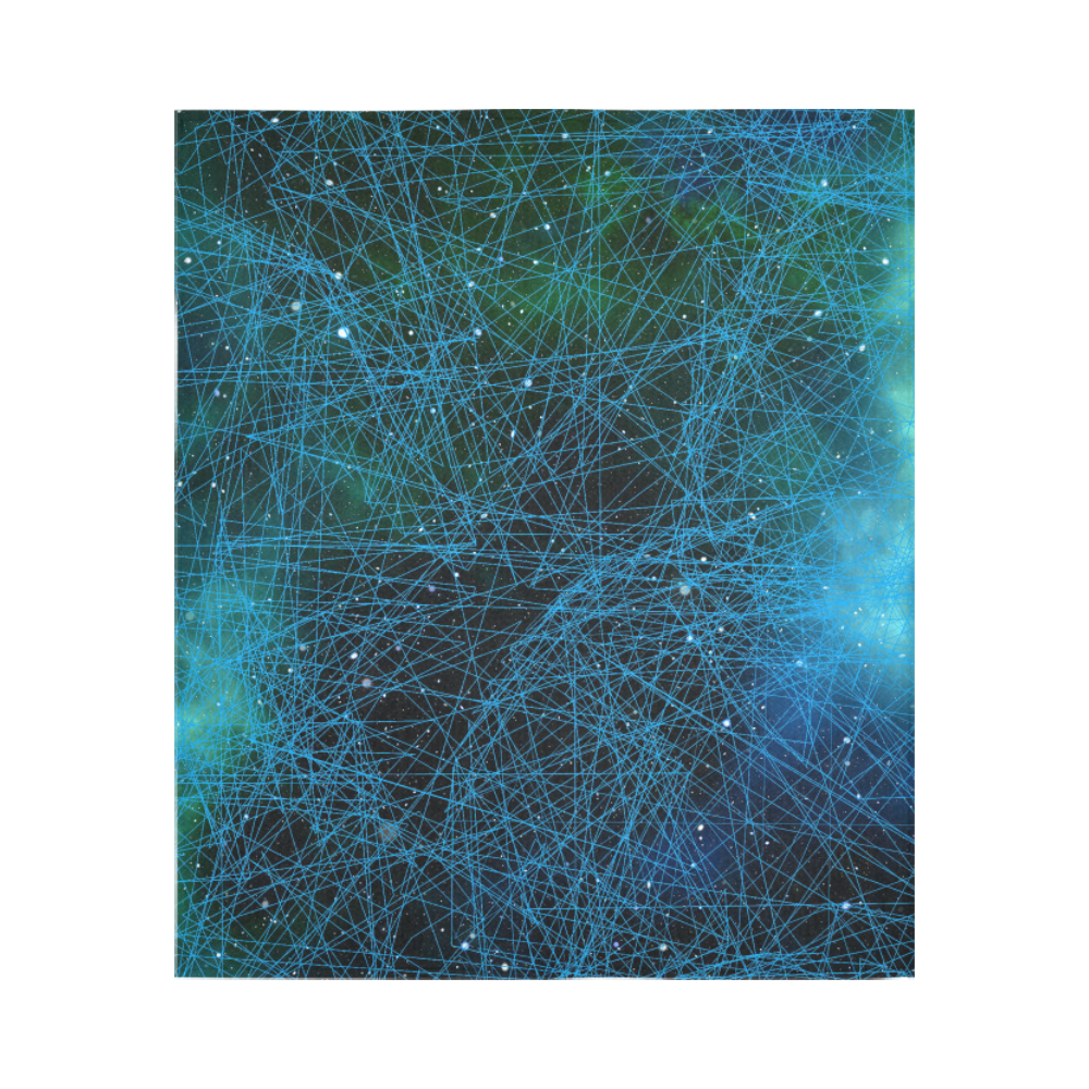 System Network Connection Cotton Linen Wall Tapestry 51"x 60"