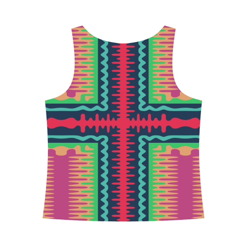 Waves in retro colors All Over Print Tank Top for Women (Model T43)
