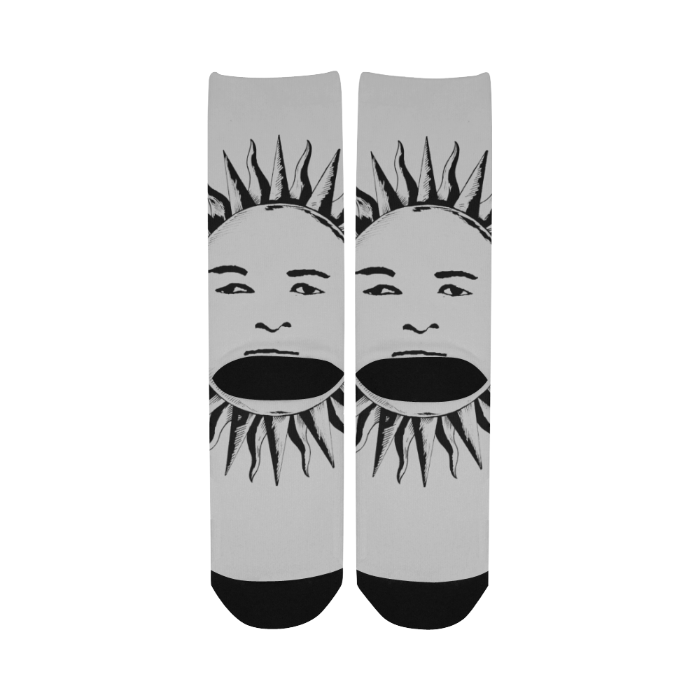 GOD Women Socks Light Grey & Black Women's Custom Socks