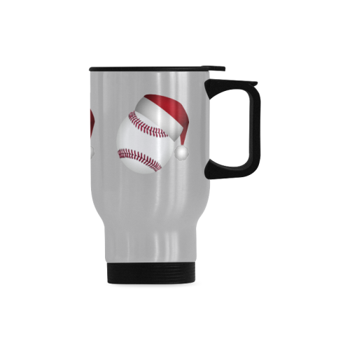 Santa Hat Baseball Christmas Travel Mug (Silver) (14 Oz)