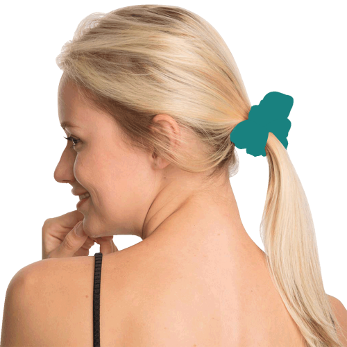 color teal All Over Print Hair Scrunchie