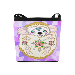 Sugar Skull Hedgehog Bright Purple Mosaic Crossbody Bags (Model 1613)