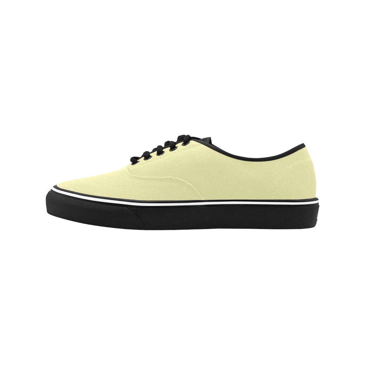 color pale goldenrod Classic Men's Canvas Low Top Shoes/Large (Model E001-4)