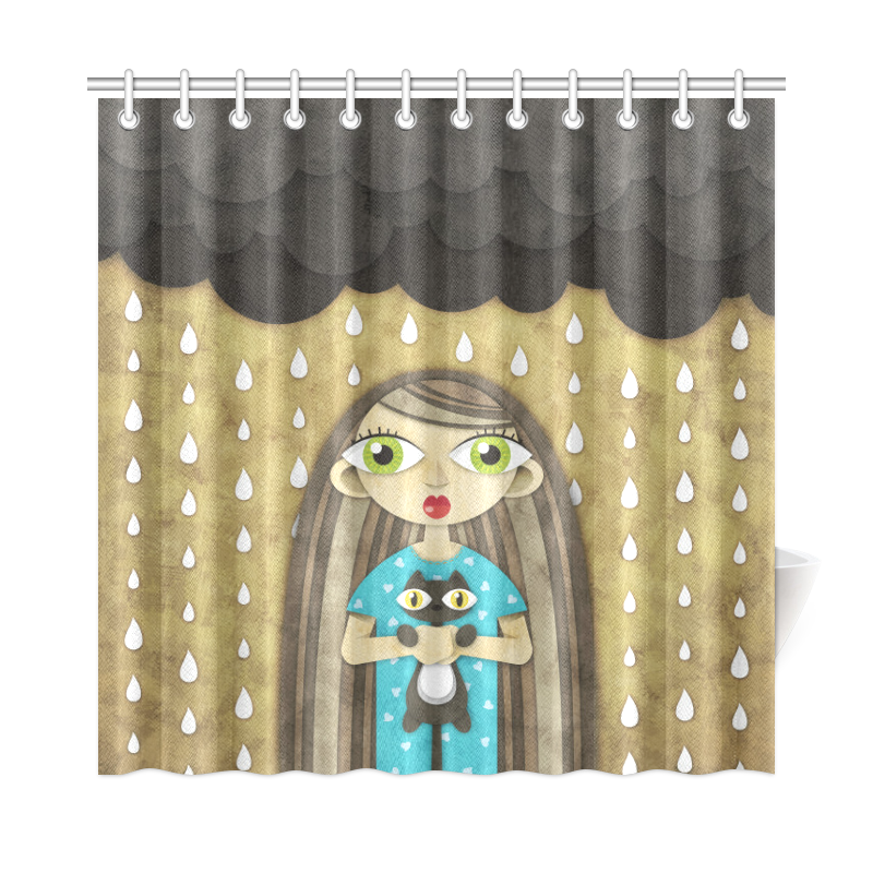 We Love Rain Shower Curtain 72"x72"