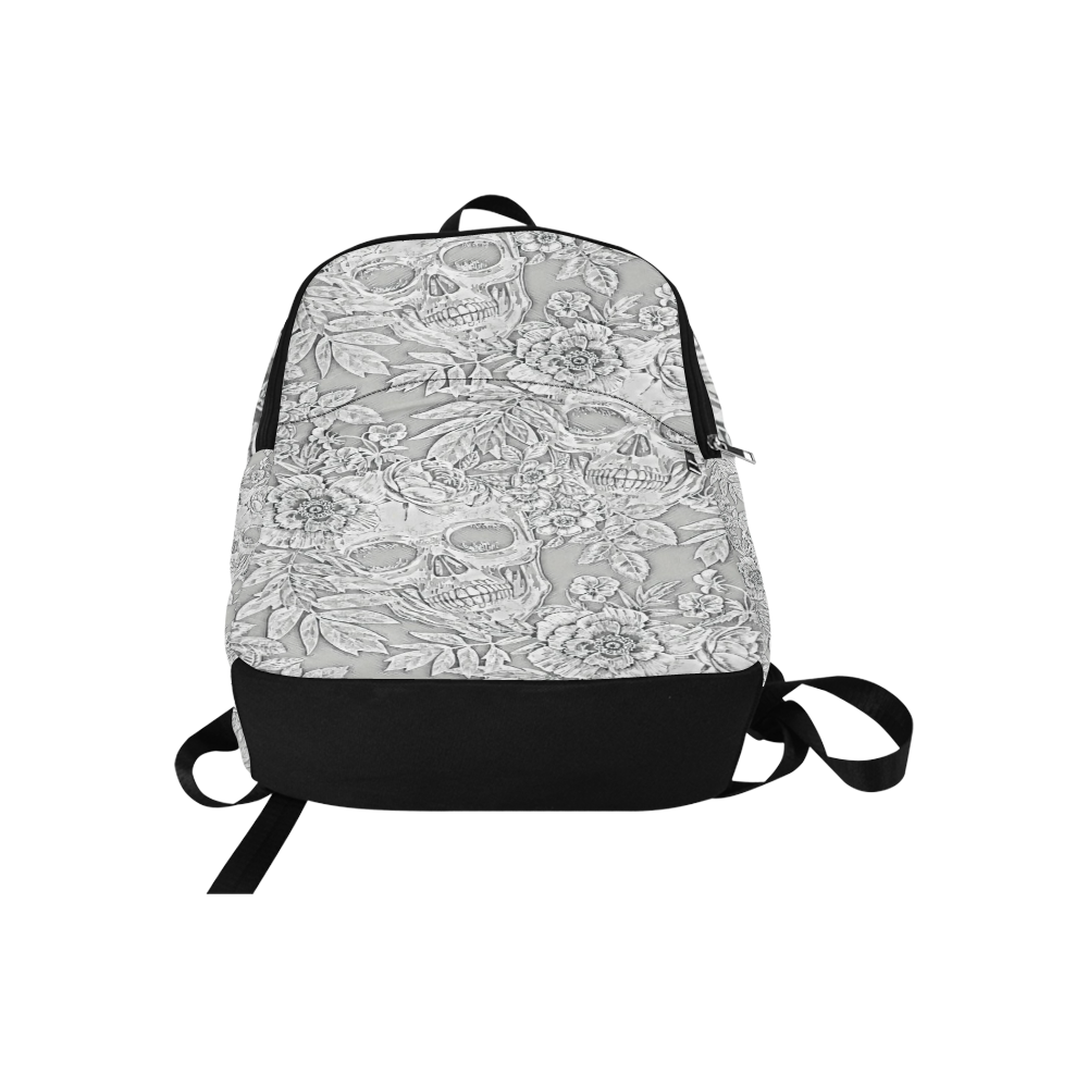 Woke Skulls Festival Silver Fabric Backpack for Adult (Model 1659)