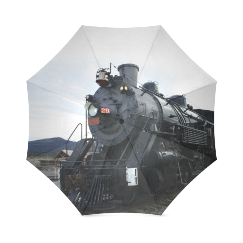 Railroad Vintage Steam Engine on Train Tracks Foldable Umbrella (Model U01)