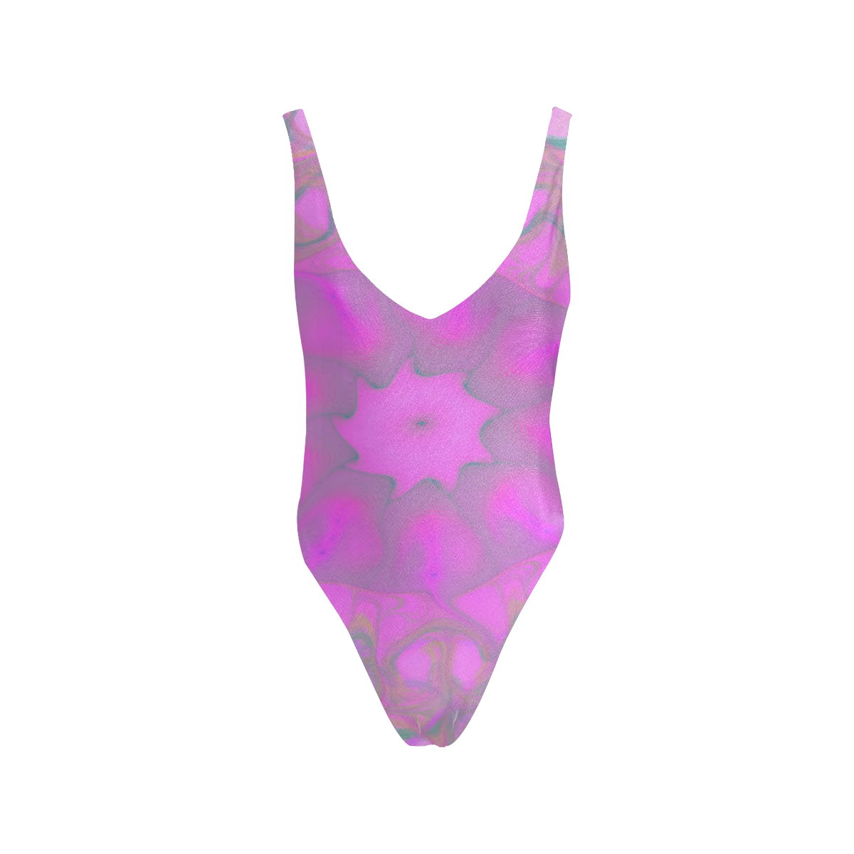 Smoky Pink Sexy Low Back One-Piece Swimsuit (Model S09)