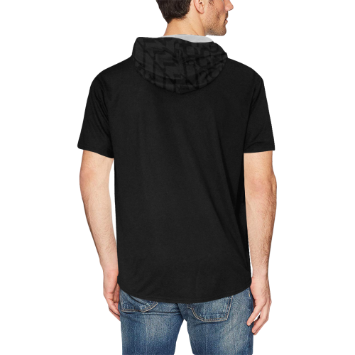 NUMBERS Collection 1234567 Flag Matt/Black All Over Print Short Sleeve Hoodie for Men (Model H32)