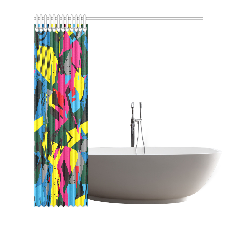 Crolorful shapes Shower Curtain 72"x72"