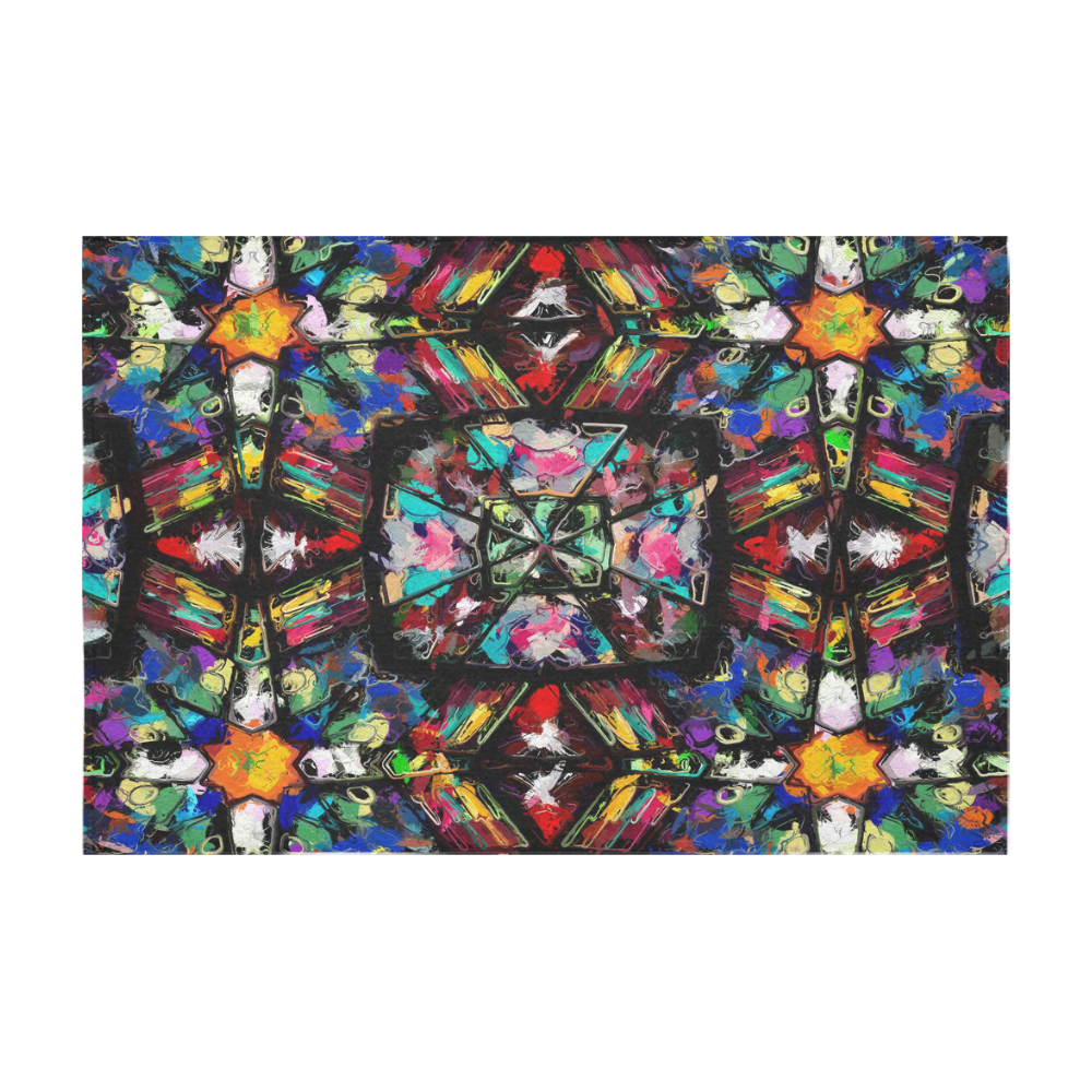 Ecuadorian Stained Glass Cotton Linen Tablecloth 60" x 90"