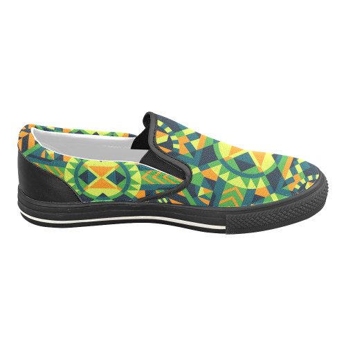 Modern Geometric Pattern Slip-on Canvas Shoes for Kid (Model 019)