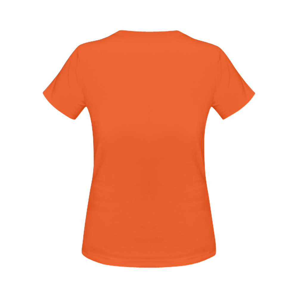 Happy Halloween Day Orange T-shirt Women's T-Shirt in USA Size (Front Printing Only)