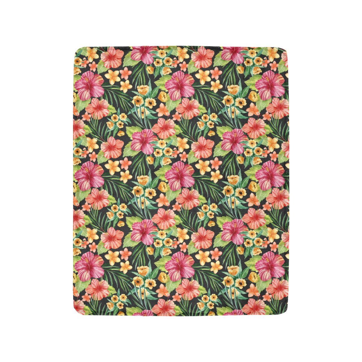 Tropical Flowers Ultra-Soft Micro Fleece Blanket 40"x50"