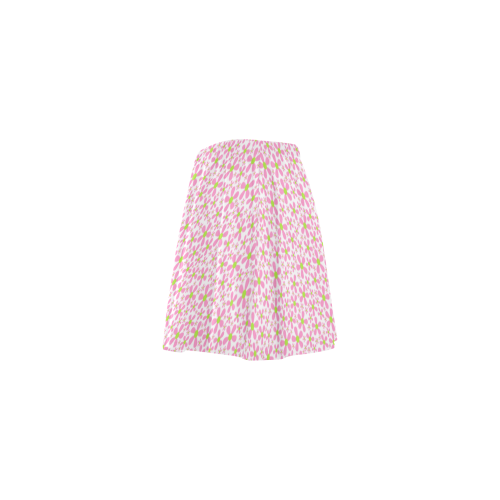Petit fleur pattern on white VAS2 Mini Skating Skirt (Model D36)