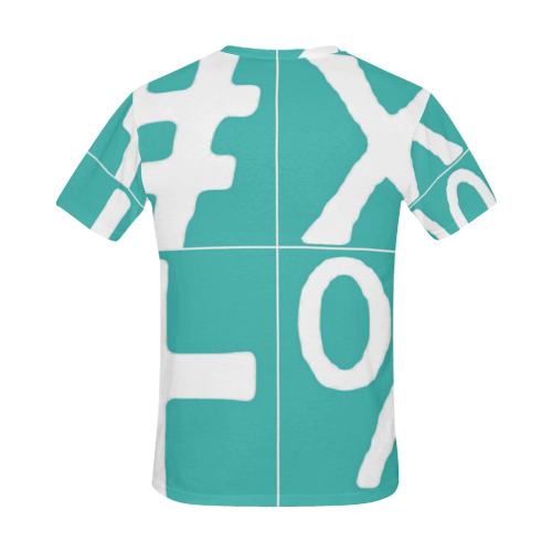 NUMBERS Collection Symbols White/Teal All Over Print T-Shirt for Men (USA Size) (Model T40)