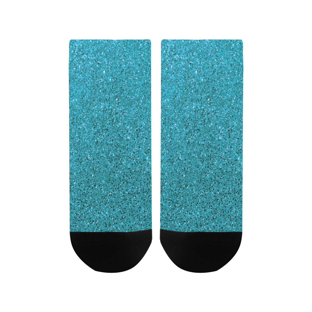 Turquoise Glitter Women's Ankle Socks