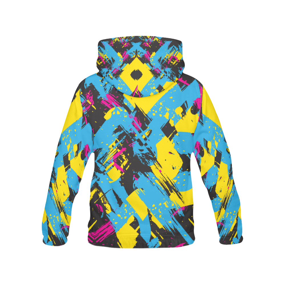 Colorful paint stokes on a black background All Over Print Hoodie for Men (USA Size) (Model H13)