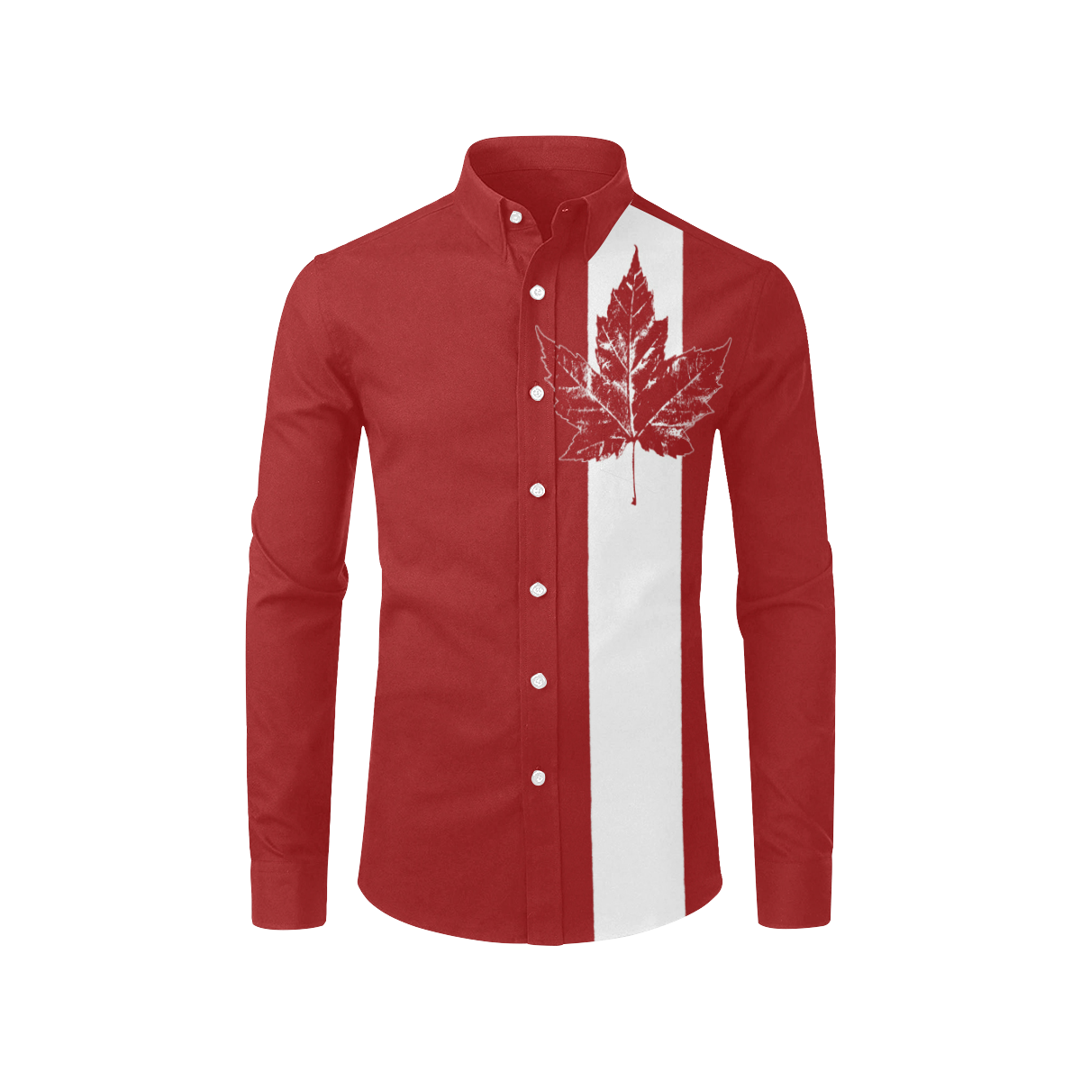 Cool Canada Shirts Button-Down Retro Red Men's All Over Print Casual Dress Shirt (Model T61)